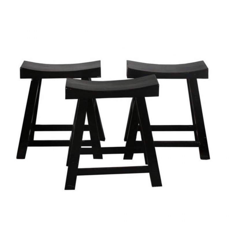 STOOL PAGODA TEAK BLACK - CHAIRS, STOOLS STOOL PAGODA TEAK BLACK - CHAIRS, STOOLS